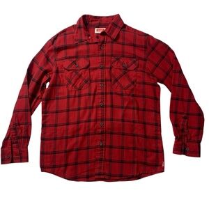 Wrangler Red & Black Checkered Flannel Shirt Men’s Medium